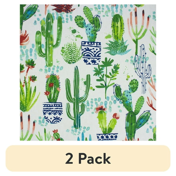 (2 pack) Better Homes & Gardens 100% Cotton Cactus Splash Teal, 2 Yard Precut Fabric