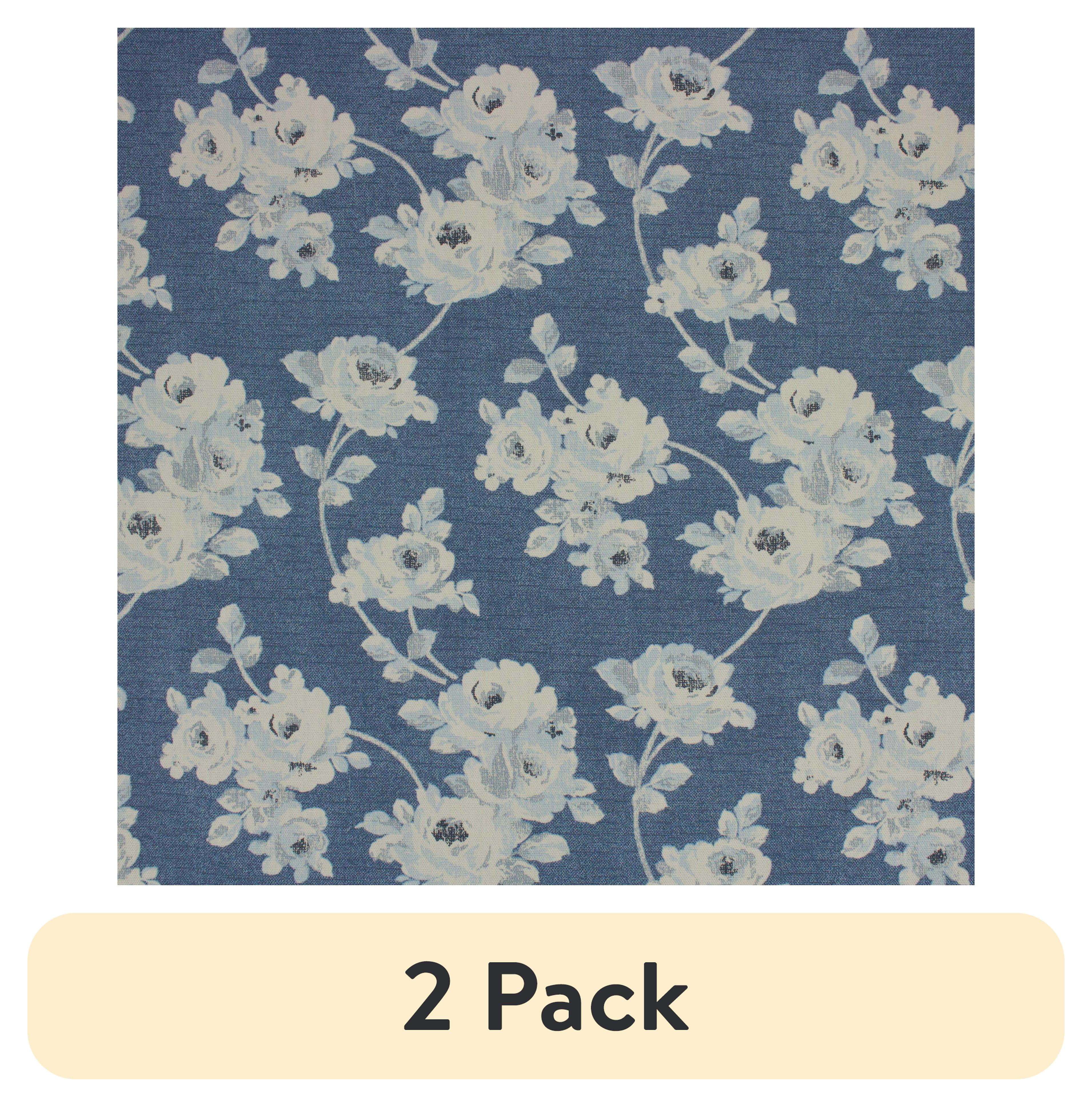 (2 pack) Better Homes & Gardens 100% Cotton Floral Blooms Blue, 2 Yard Precut Fabric