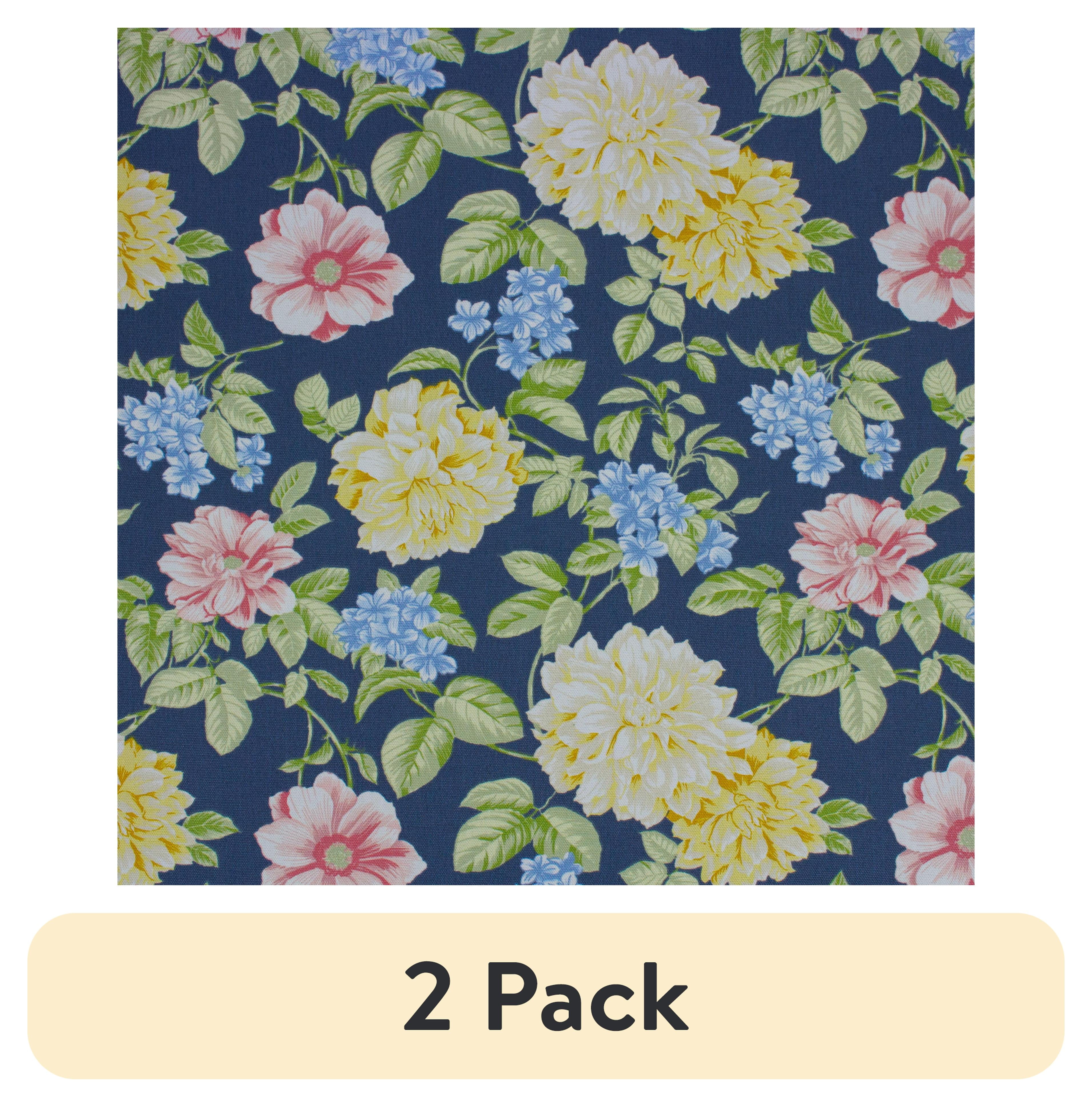 (2 pack) Better Homes & Gardens 100% Cotton Flower Garden Blue, 2 Yard Precut Fabric