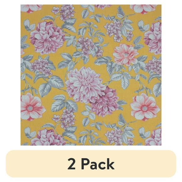(2 pack) Better Homes & Gardens 100% Cotton Flower Garden Yellow, 2 Yard Precut Fabric