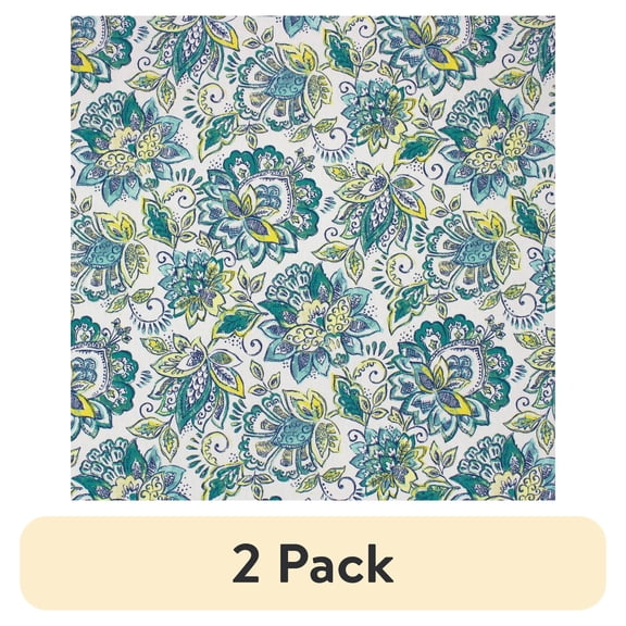 (2 pack) Better Homes & Gardens 100% Cotton Jacobean Teal, 2 Yard Precut Fabric