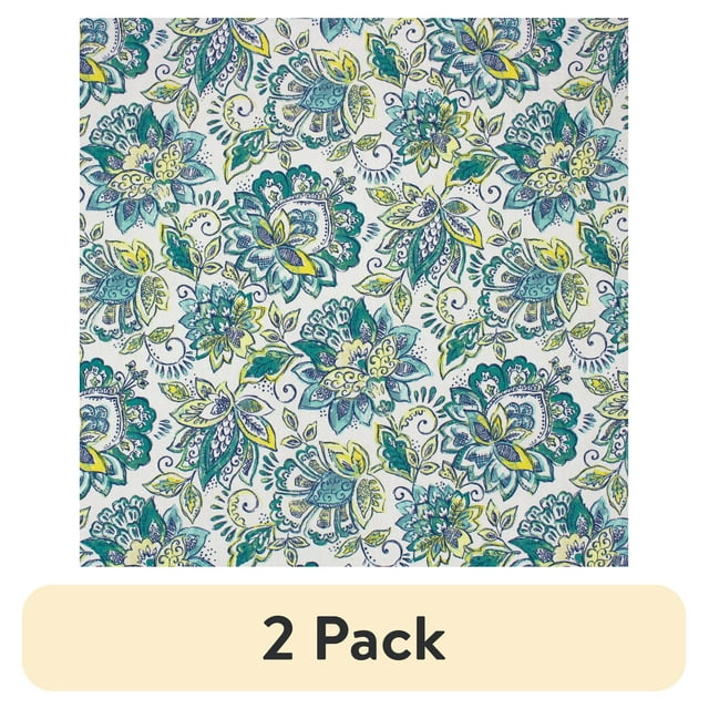 (2 pack) Better Homes & Gardens 100% Cotton Jacobean Teal, 2 Yard Precut Fabric