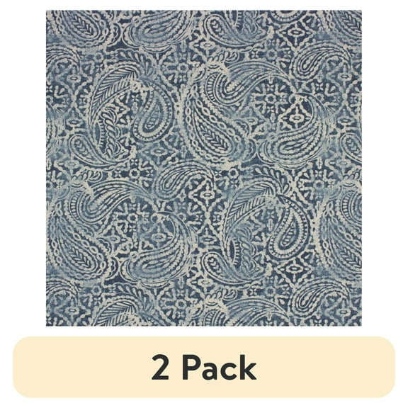 (2 pack) Better Homes & Gardens 100% Cotton Paisley Blue, 2 Yard Precut Fabric
