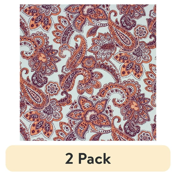 (2 pack) Better Homes & Gardens 100% Cotton Paisley Jacobean Merlot, 2 Yard Precut Fabric