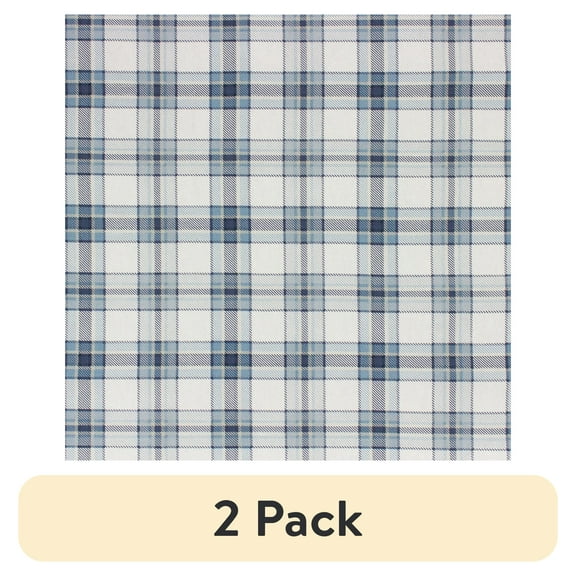 (2 pack) Better Homes & Gardens 100% Cotton Plaid Blue, 2 Yard Precut Fabric