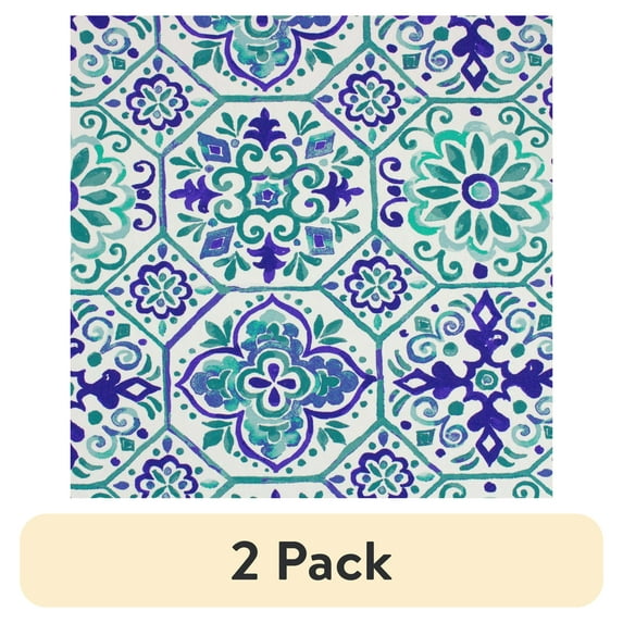 (2 pack) Better Homes & Gardens 100% Cotton Tile Teal, 2 Yard Precut Fabric