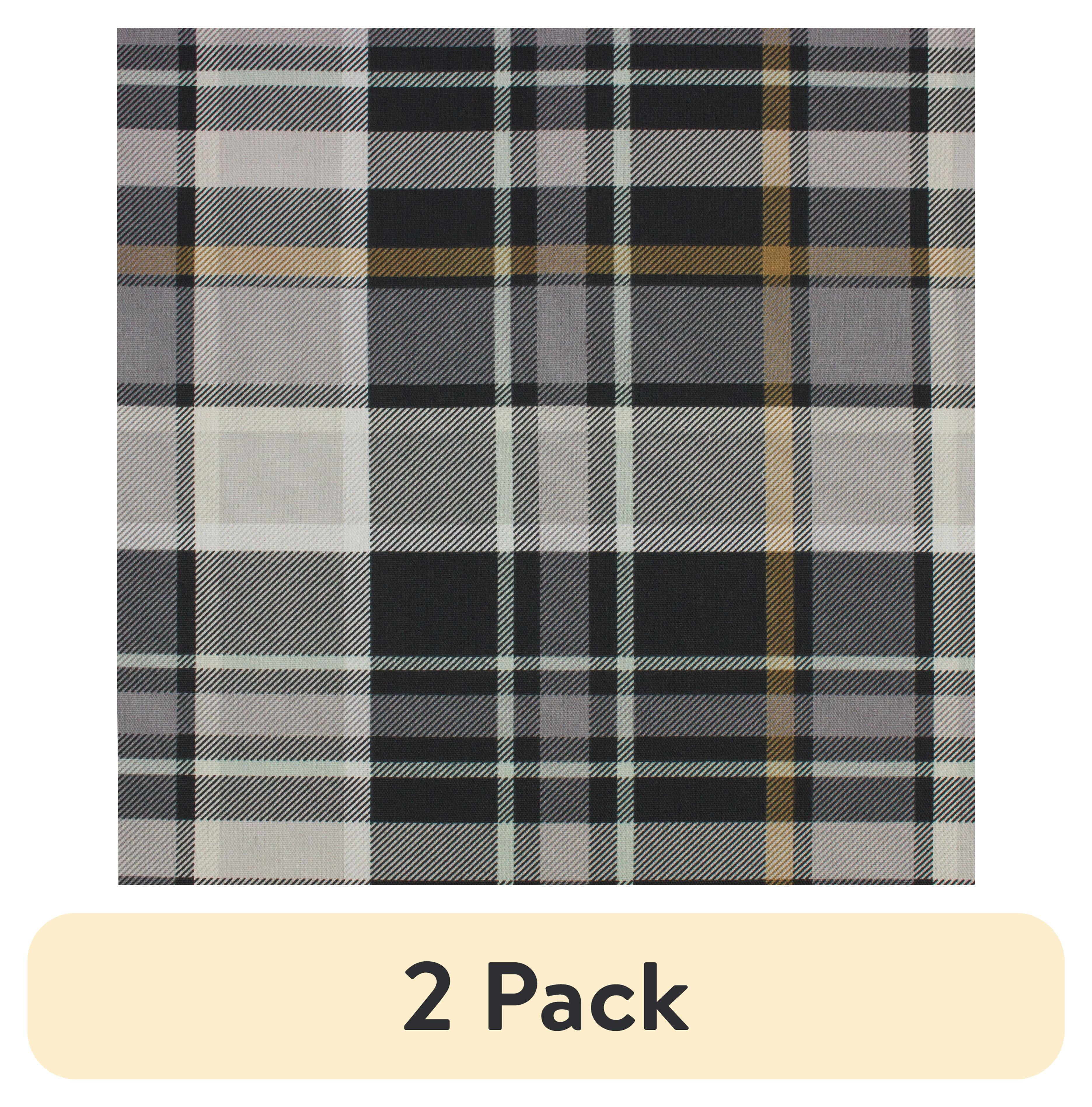 (2 pack) Better Homes & Gardens 100% Cotton Wave Plaid Black 2 Yard Precut Sewing & Craft Fabric