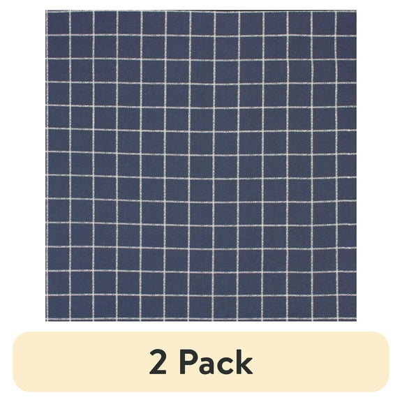 (2 pack) Better Homes & Gardens 100% Cotton Windowpane Blue, 2 Yard Precut Fabric
