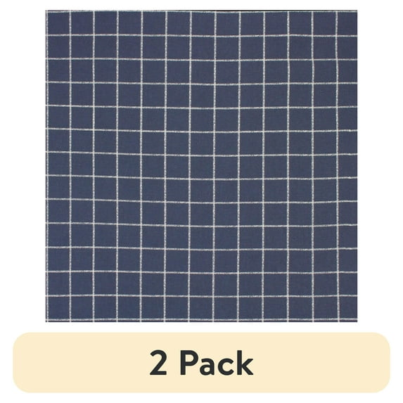 (2 pack) Better Homes & Gardens 100% Cotton Windowpane Blue, 2 Yard Precut Fabric