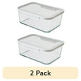 thumbnail image 1 of (2 pack) Better Homes & Gardens 10Cup Rectangle Glass Food Storage Container with Tritan Lid. Set of 1, 2 Pieces, A Practical Choice for Dry Goods and Bulk Ingredients, 1 of 9