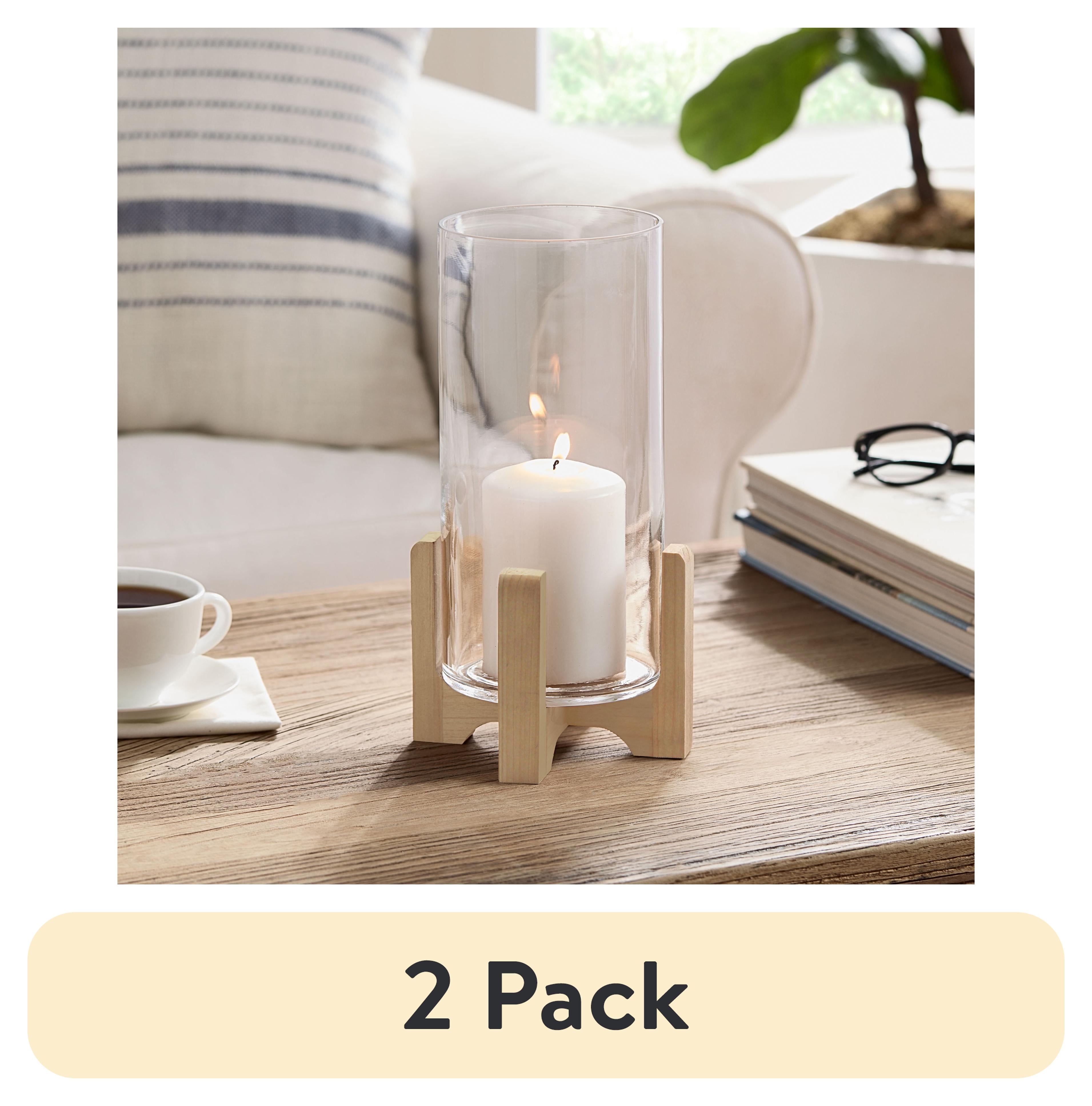 2 pack Better Homes Gardens Glass Hurricane Candle Holde