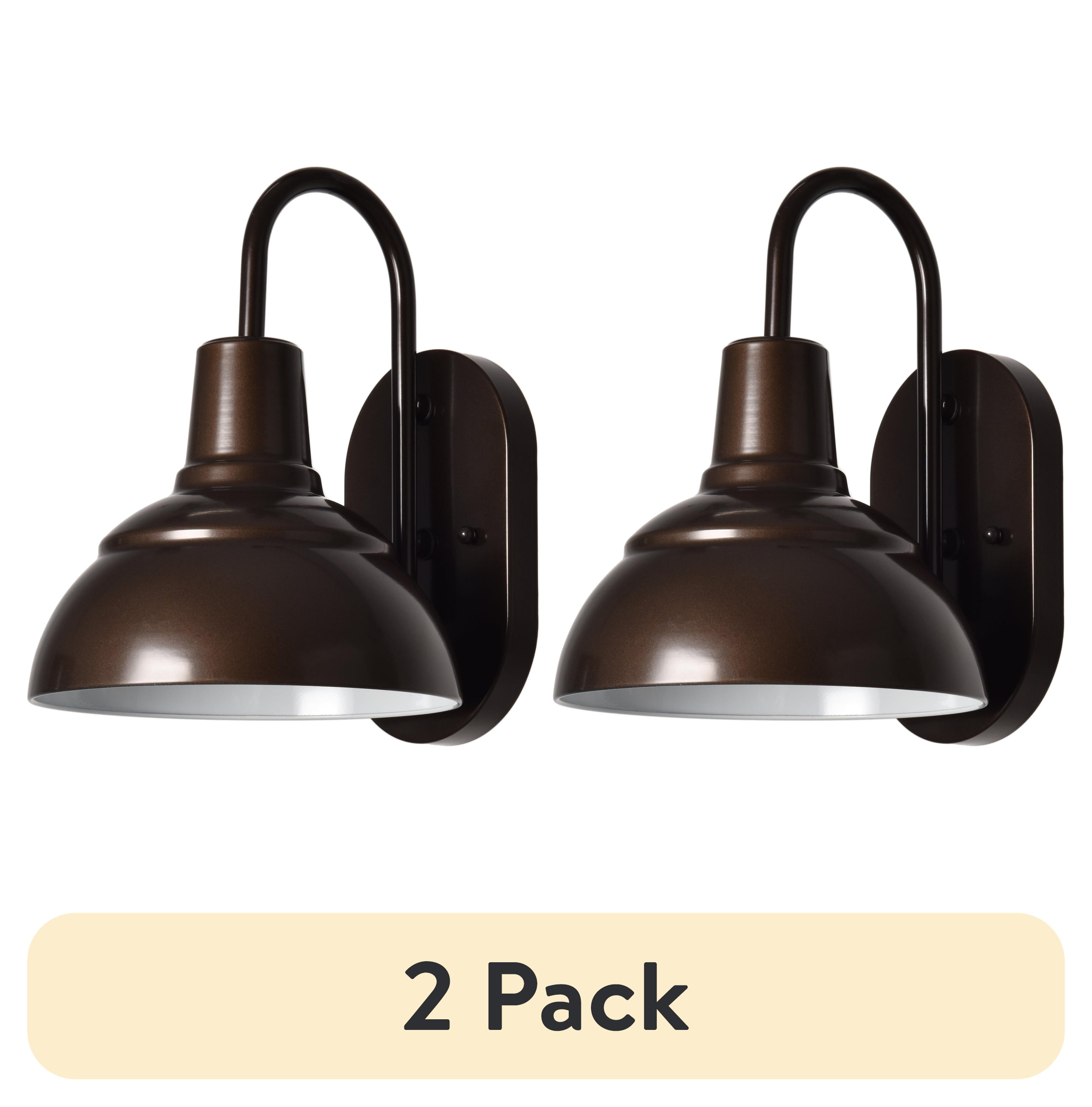 (2 pack) Better Homes & Gardens 11" Farmhouse Indoor Wall Sconce Light, Bronze Finishes, Bulb Not Included
