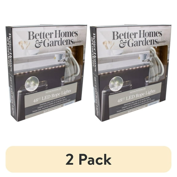 (2 pack) Better Homes & Gardens 48' 21.6W Daylight LED Plug-in Rope Light (1 Pack)