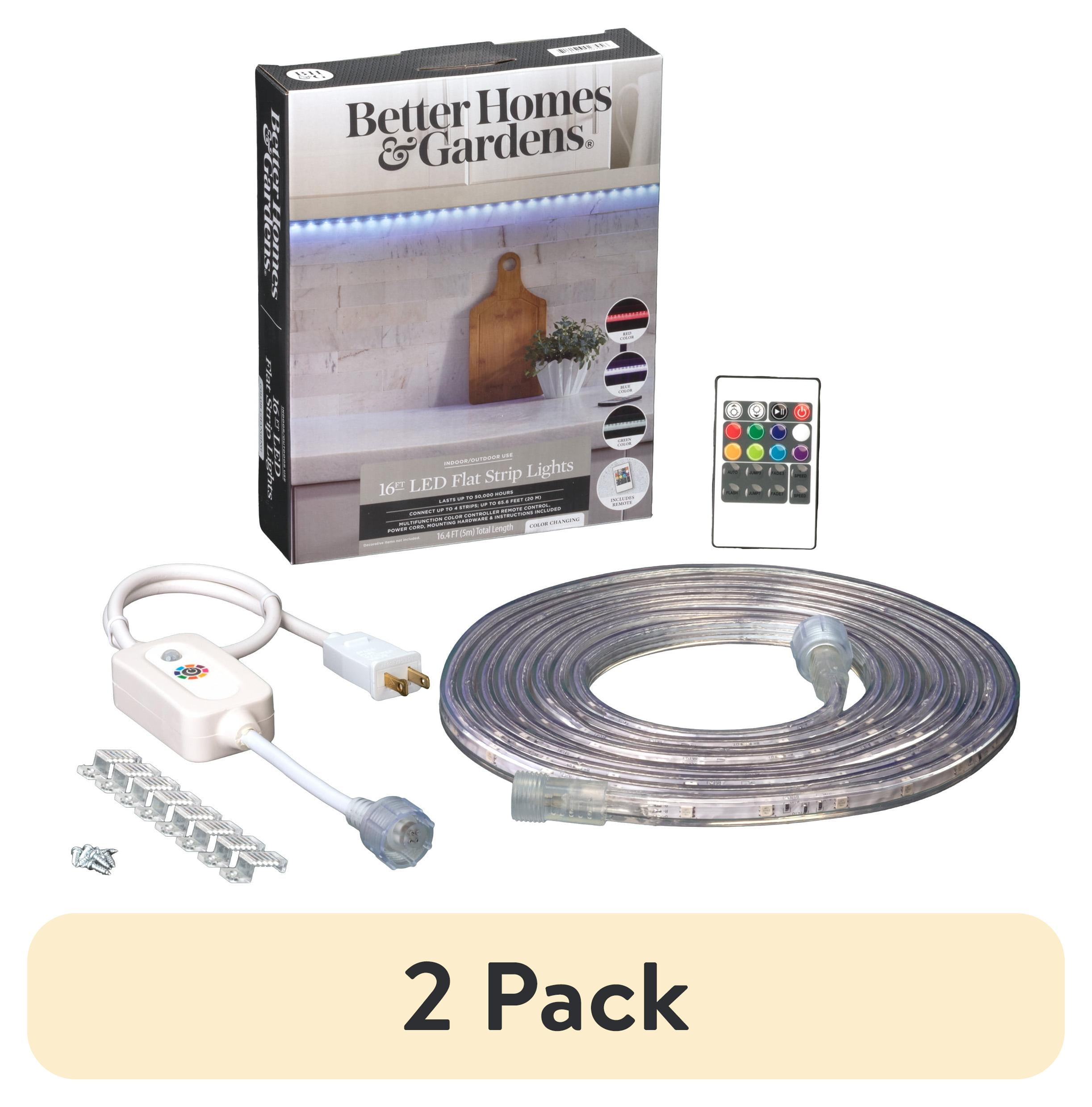 (2 pack) Better Homes & Gardens 120 Volt, 36 Watt 16 Foot Color Changing LED Outdoor Strip Light