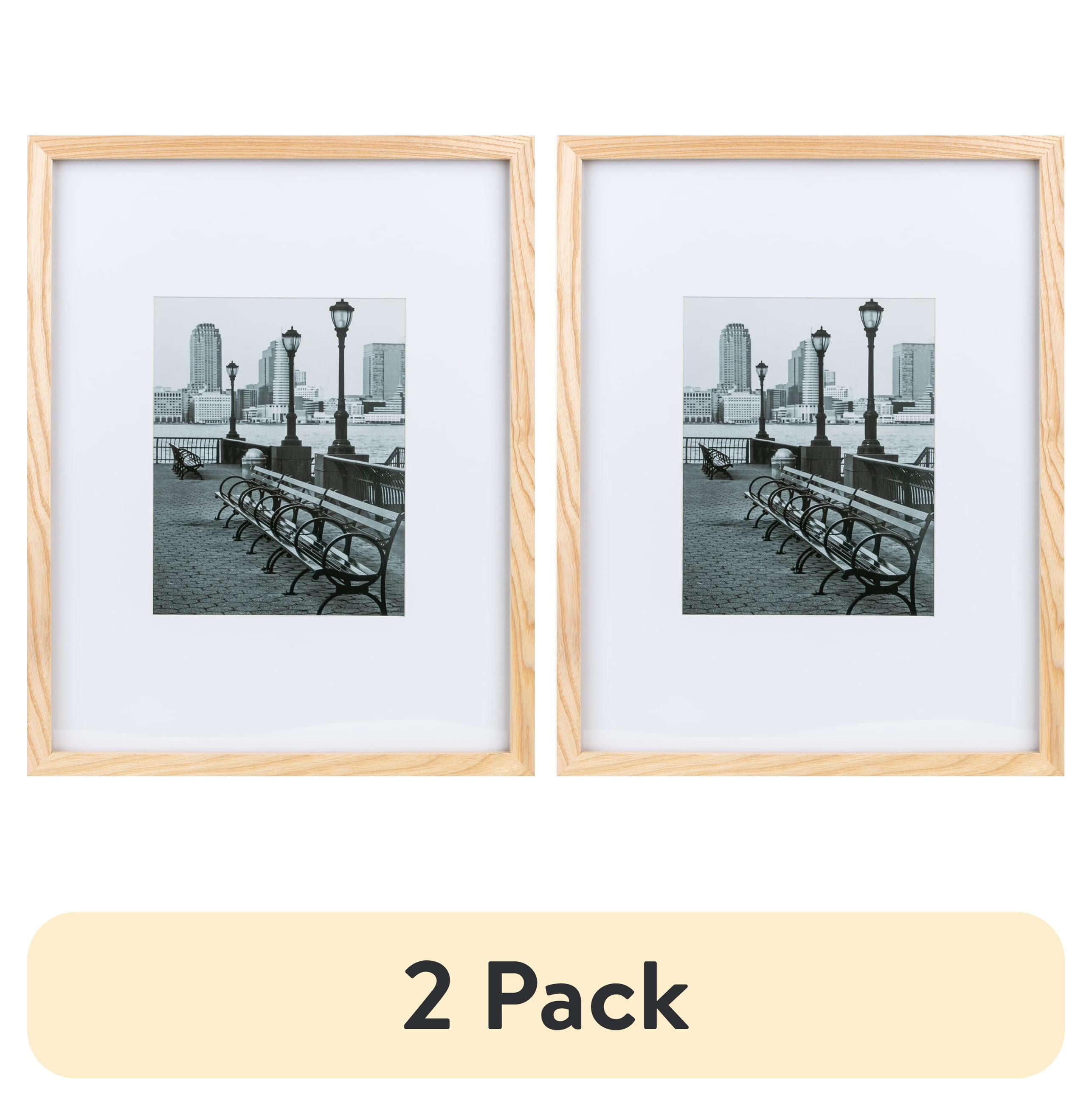 (2 pack) Better Homes & Gardens – 8x10 Picture Frame – Wood Matted Gallery Wall Photo Frame