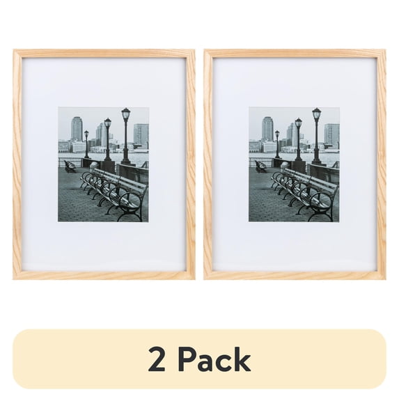 (2 pack) Better Homes & Gardens – 8x10 Picture Frame – Wood Matted Gallery Wall Photo Frame