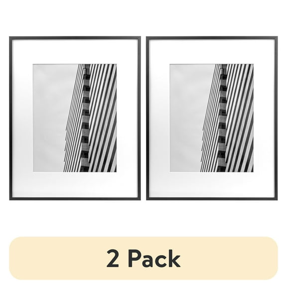 (2 pack) Better Homes & Gardens – 11x14 Picture Frame – Black Matted Gallery Wall Photo Frame