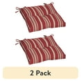 thumbnail image 1 of (2 pack) Better Homes & Gardens 18" L x 19" W Red Stripe Rectangle Outdoor Seat Pad (1 Pack), 1 of 9