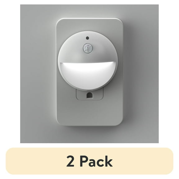 (2 pack) Better Homes & Gardens 2.65"H LED Daylight Night Light, Dusk to Dawn, High-Low Mode Motion Activated