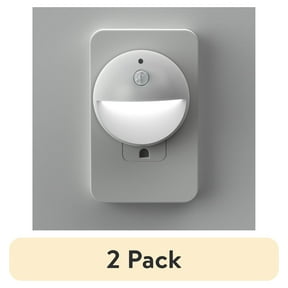 (2 pack) BH&G 2.65" Round LED Night Light, Daylight, Dusk to Dawn, High-Low Mode Activated by Motion White