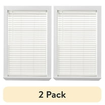 (2 pack) Better Homes & Gardens 2" Cordless Faux Wood Horizontal Blinds, Antique White, 36" W x 64" L