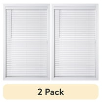 (2 pack) Better Homes & Gardens 2" Cordless Faux Wood Horizontal Blinds, White, 35" W x 48" L