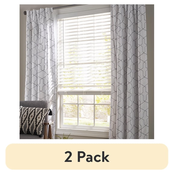 (2 pack) Better Homes & Gardens 2" Faux Wood Cordless Blinds, White, 32 x 48