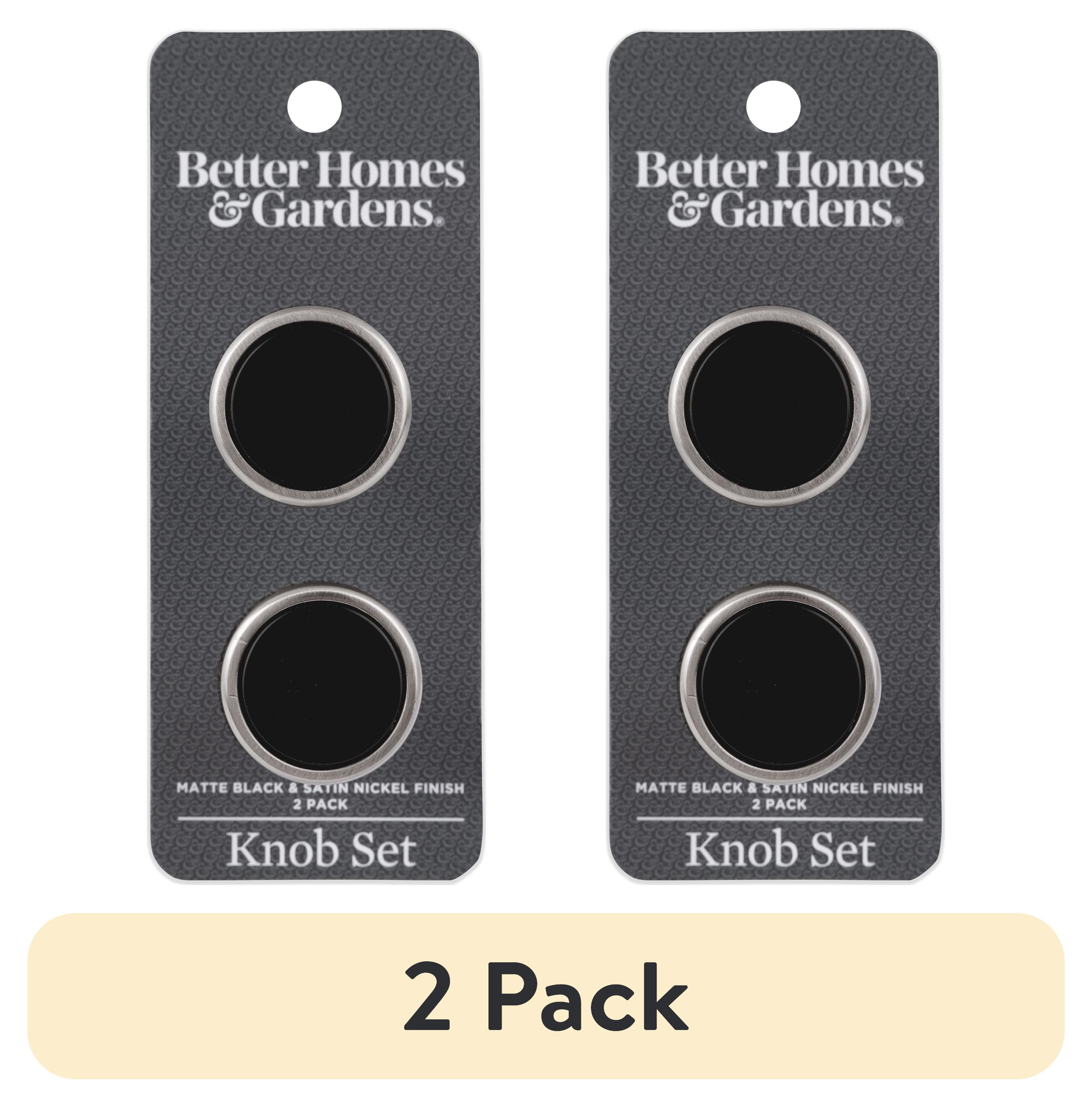 (2 pack) Better Homes & Gardens 2 Pack Matte Black & Satin Nickel Cabinet Knobs