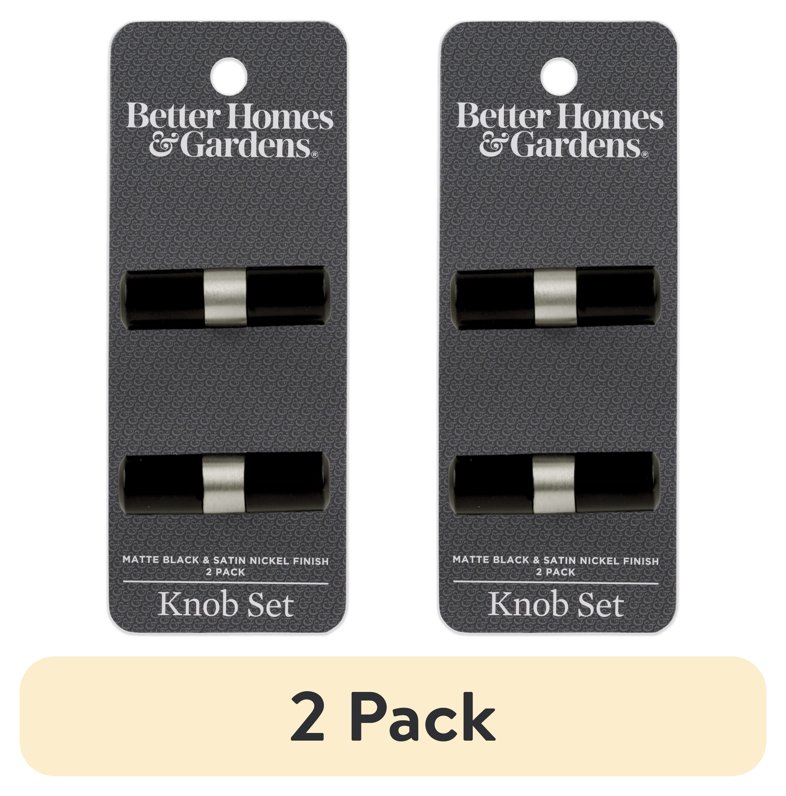 (2 pack) Better Homes & Gardens 2 Pack Matte Black & Satin Nickel Cabinet T-Knobs (4oz)