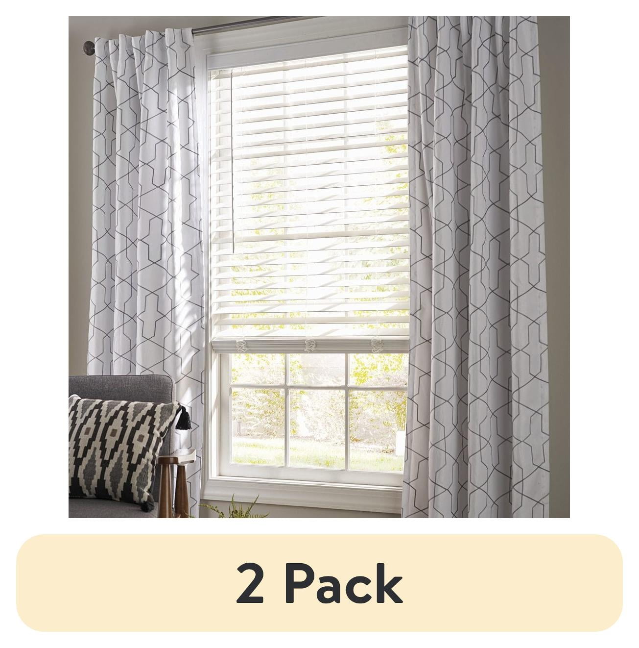(2 pack) Better Homes & Gardens 2-inch Cordless Faux Wood Horizontal Window Blinds, White, 35X72
