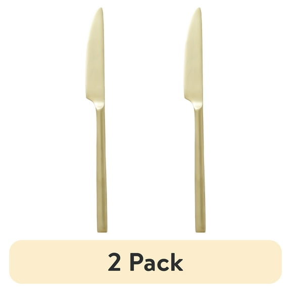 (2 pack) Better Homes & Gardens Holden Stainless Steel 20 Piece Flatware Set Gold