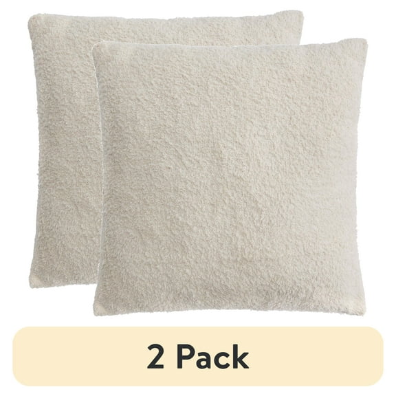 (2 pack) Better Homes & Gardens 20" x 20" Cozy Knit Decorative Pillow, Papyrus Beige, (1 Count), All Ages