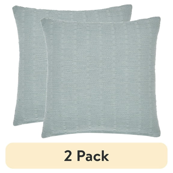(2 pack) Better Homes & Gardens 20" x 20" Green Textured Novelty Yarn Cotton Decorative Pillow