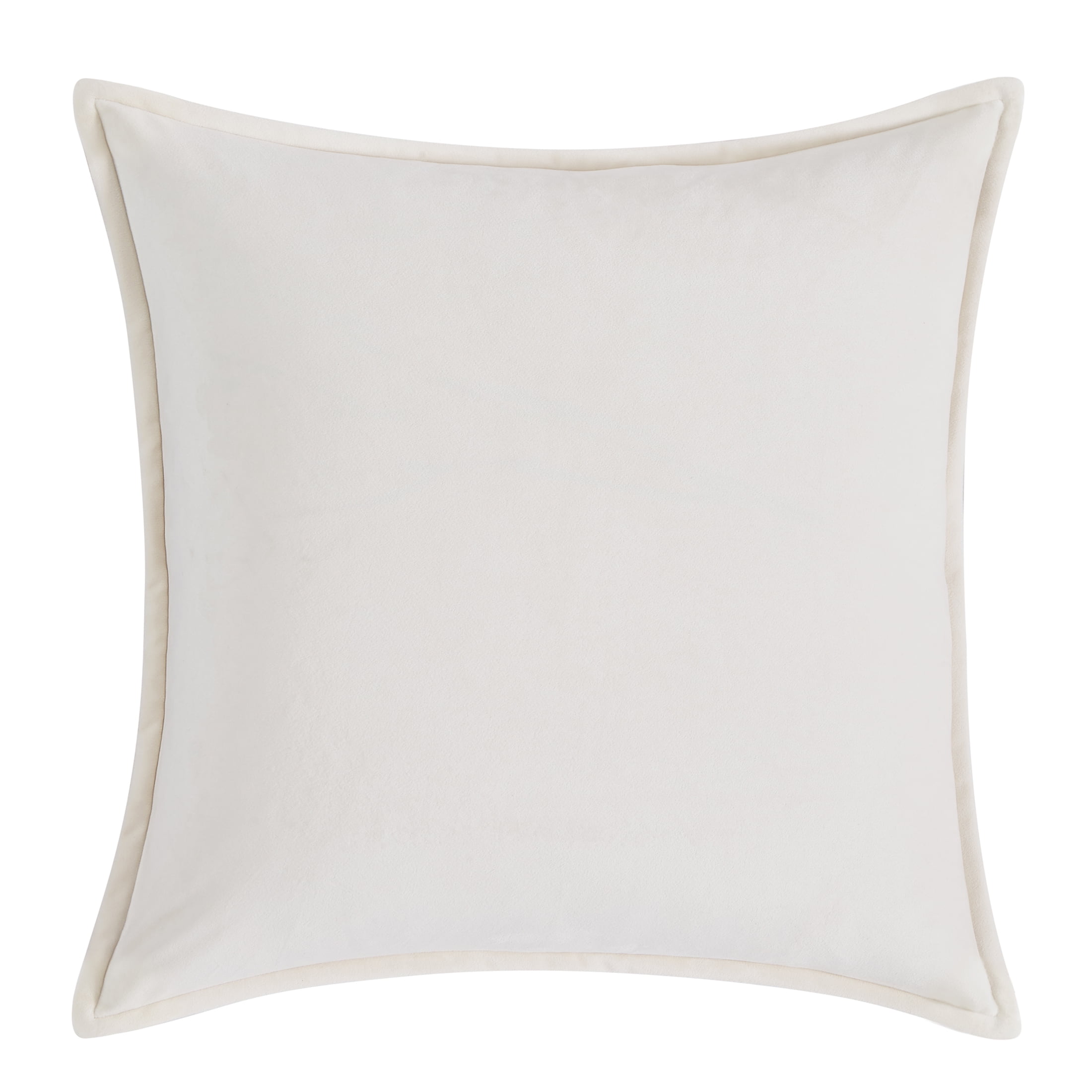 (2 pack) Better Homes & Gardens 20" x 20" Solid Reversible Beige/White Velvet Decorative Pillow