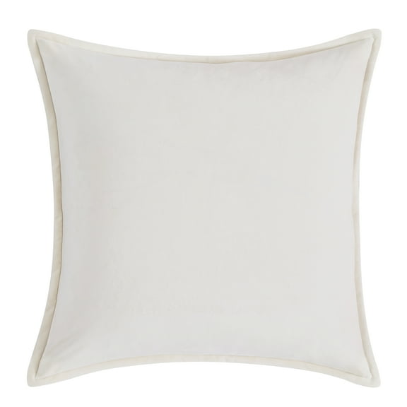 (2 pack) Better Homes & Gardens 20" x 20" Solid Reversible Beige/White Velvet Decorative Pillow