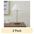 thumbnail image 1 of (2 pack) Better Homes & Gardens 21" Gold Brass Pleated Shade Table Lamp, 1 of 6
