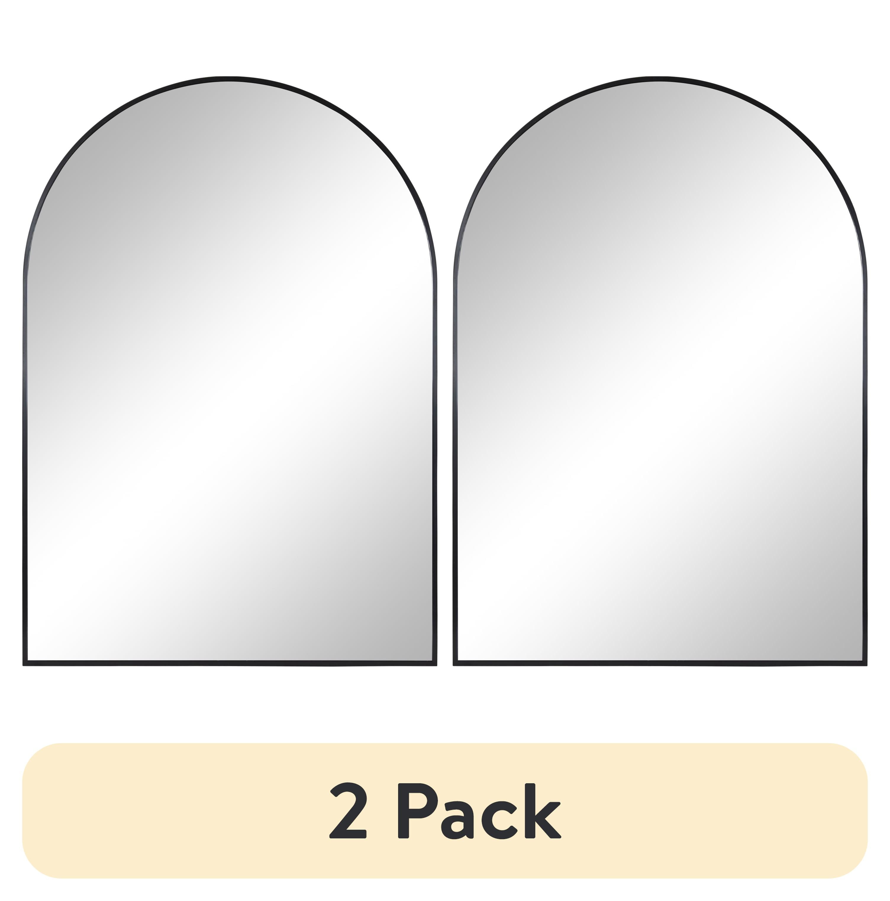 (2 pack) Better Homes & Gardens Arched Wall Mirror, Black Metal Frame, 24 in x 34 in