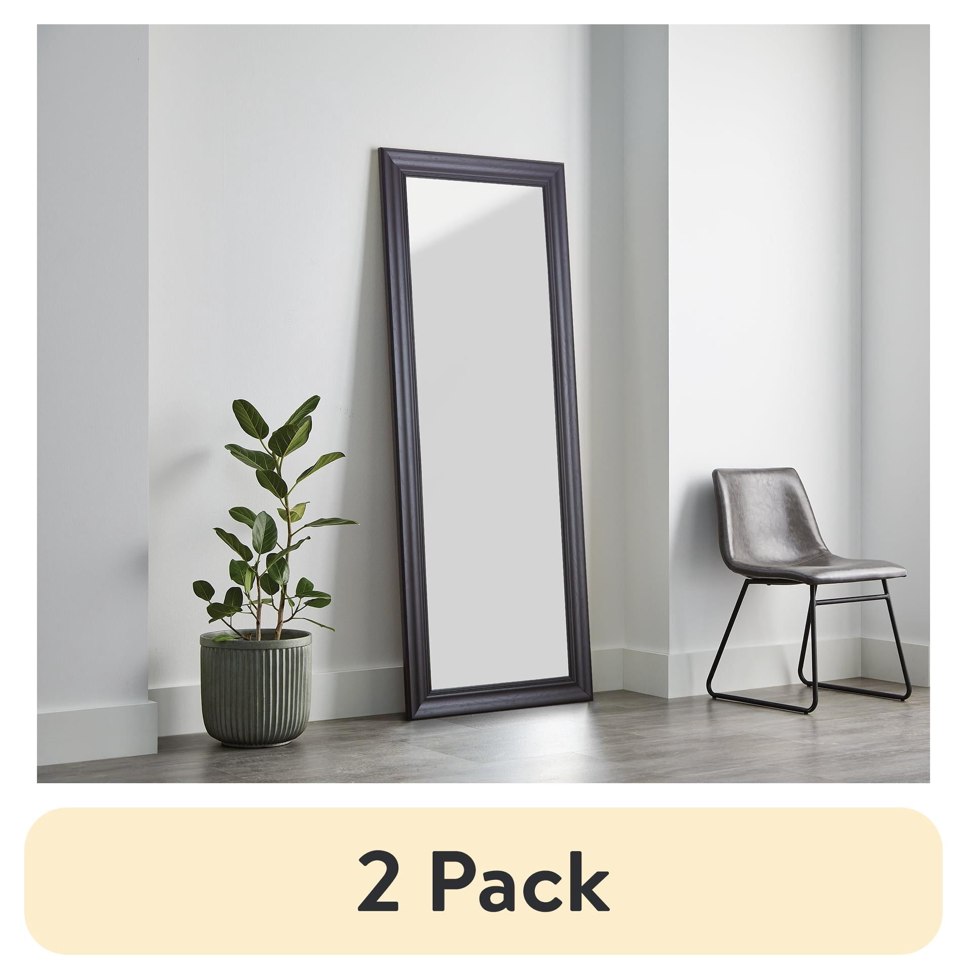 (2 pack) Better Homes & Gardens 27x70 Black Rectangle Large Full-Length Floor Mirror for Bedroom or Entryway