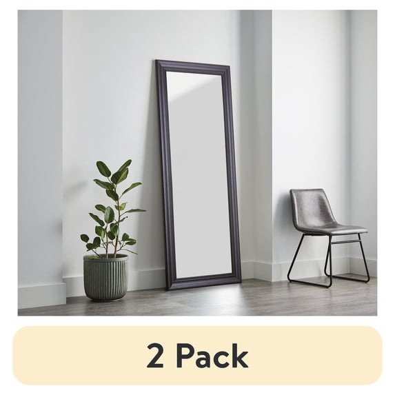 (2 pack) Better Homes & Gardens 27x70 Black Rectangle Large Full-Length Floor Mirror for Bedroom or Entryway