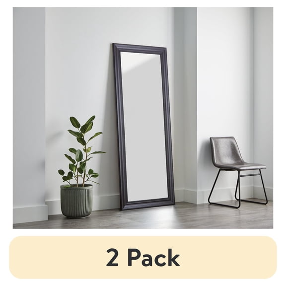 (2 pack) Better Homes & Gardens 27x70 Black Rectangle Large Full-Length Floor Mirror for Bedroom or Entryway