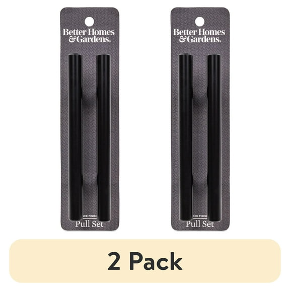 (2 pack) Better Homes & Gardens 3" (76mm) Center-to-Center Bar Pull, Matte Black, 2 Pack