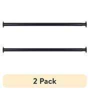 (2 pack) (2 pack) Better Homes & Gardens 33–60" Steel Adjustable Closet Rod for Adult, Black