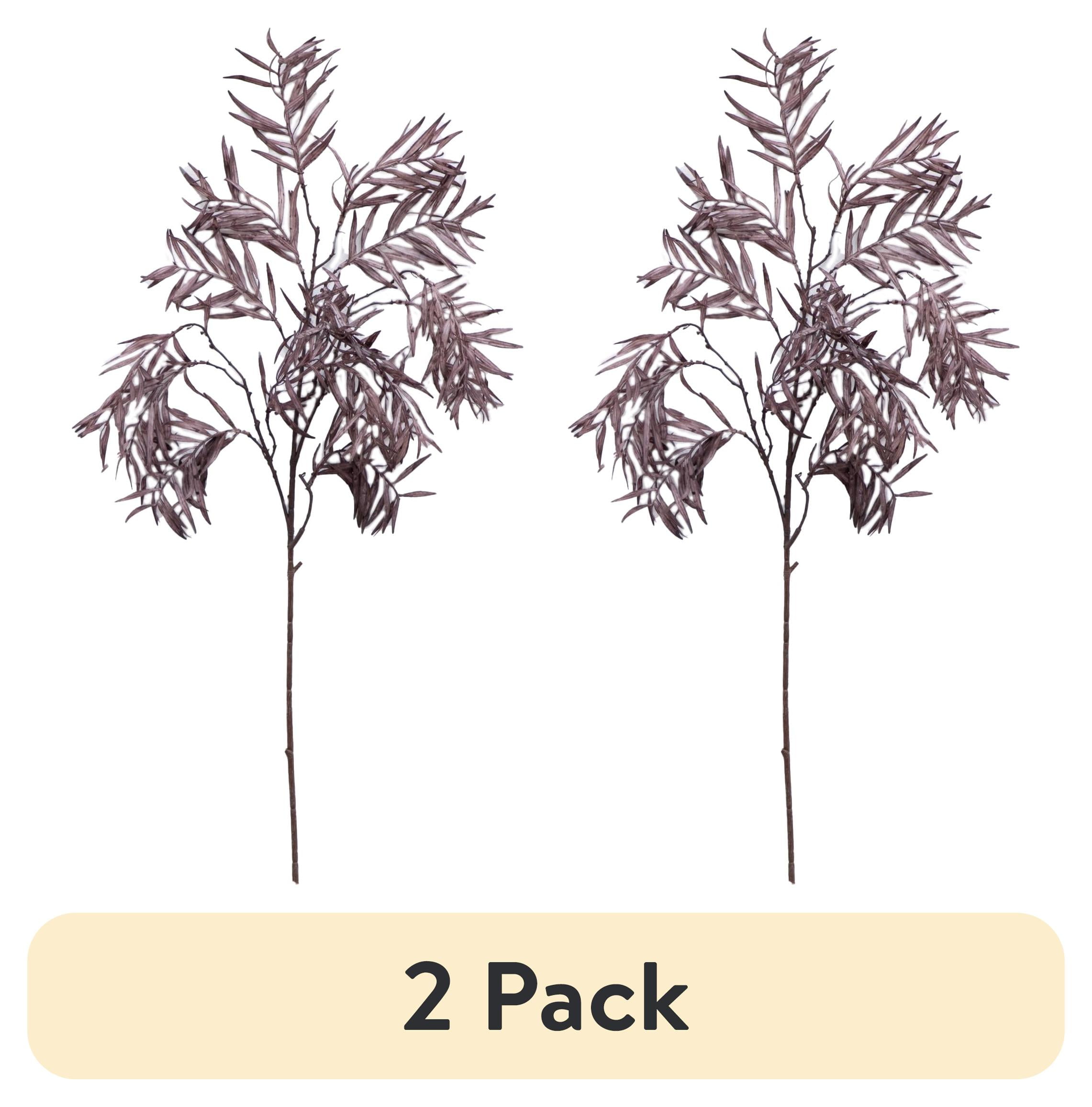 (2 pack) Better Homes & Gardens 34 in Artificial Indoor Dried-Look Purple Fern Stem