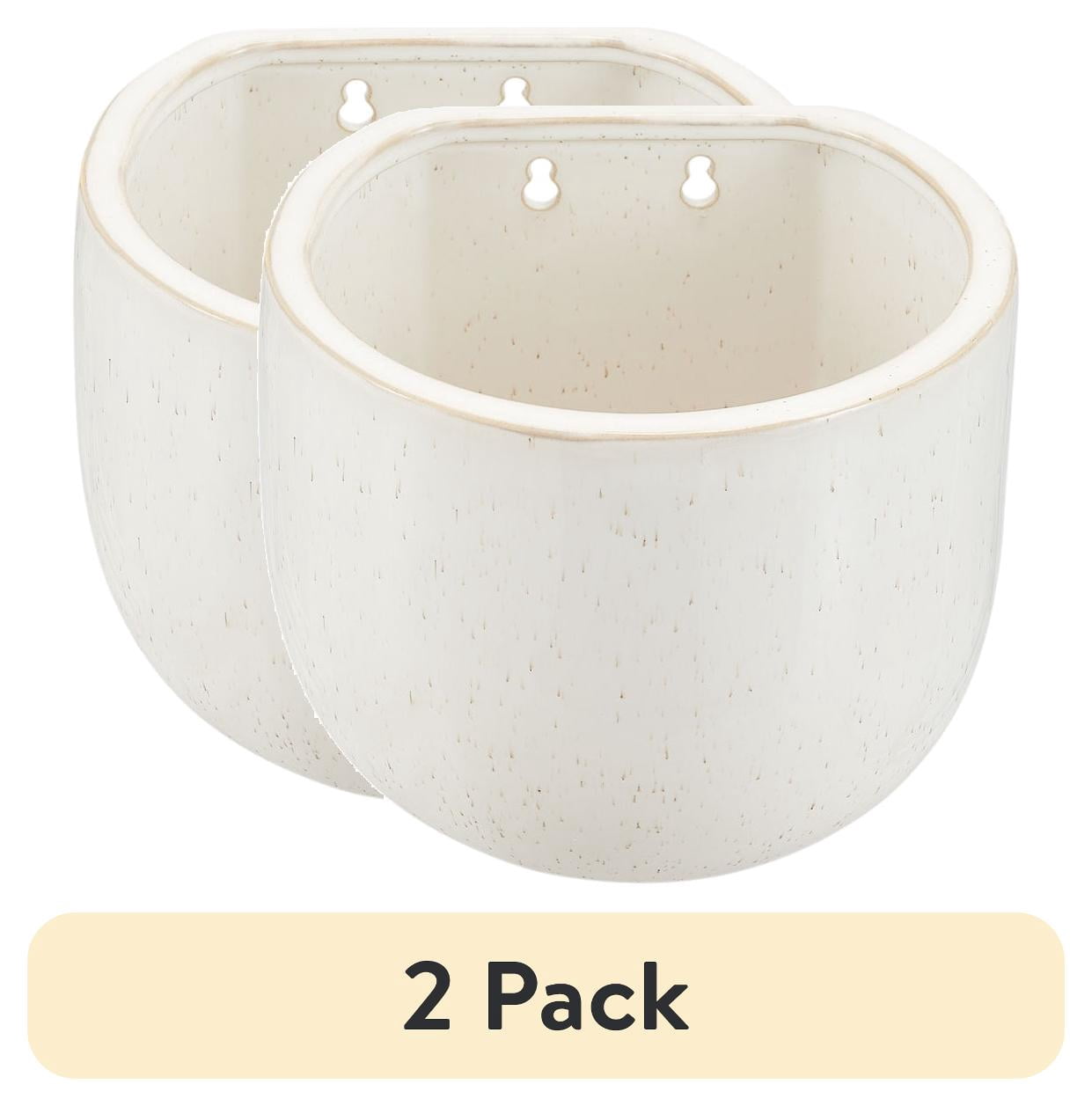 (2 pack) Better Homes & Gardens 4/6/8inch Wall Planters, White, 3-Pack