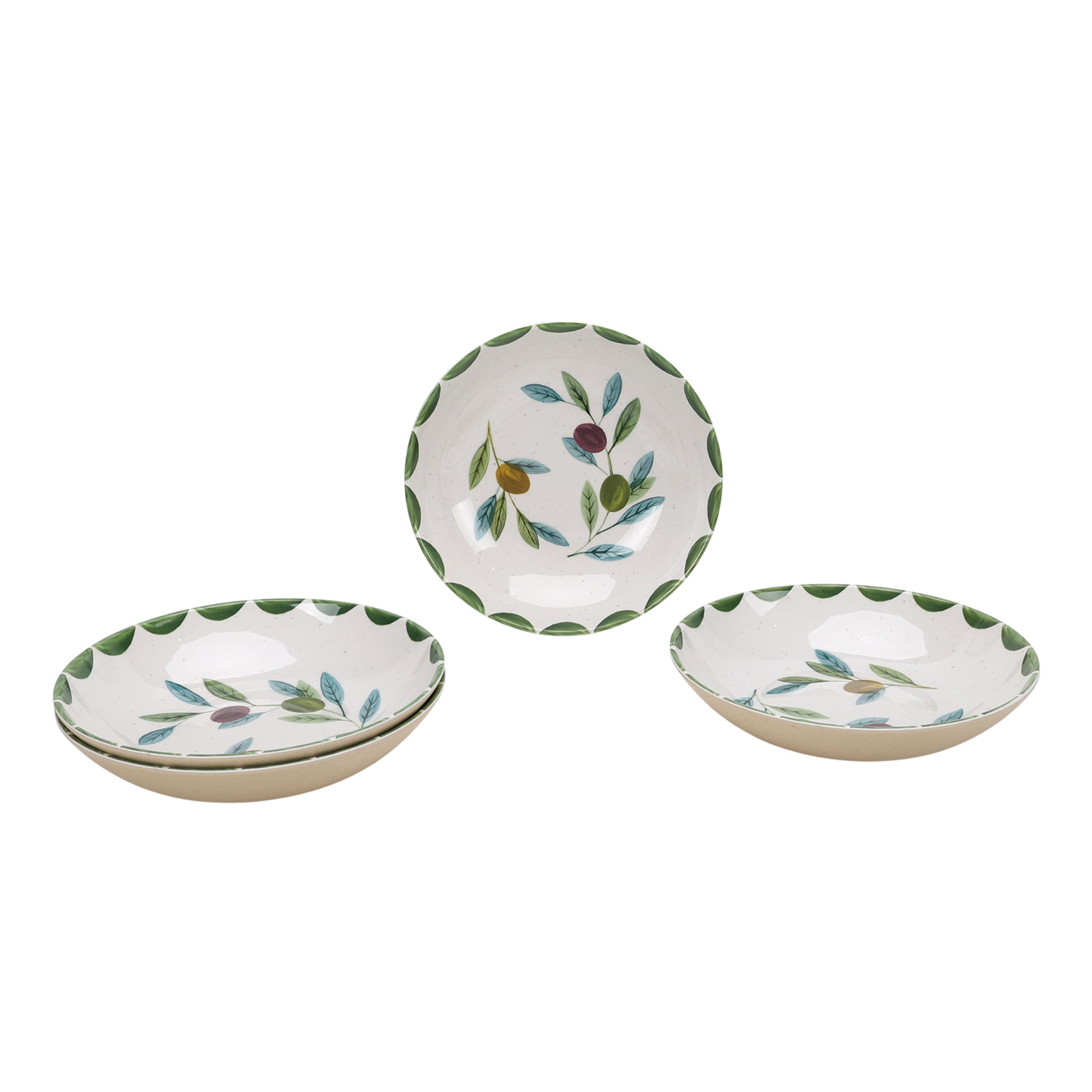 (2 pack) Better Homes & Gardens 4-Pack Olive Color Dinner Bowls, Durable & Stylish