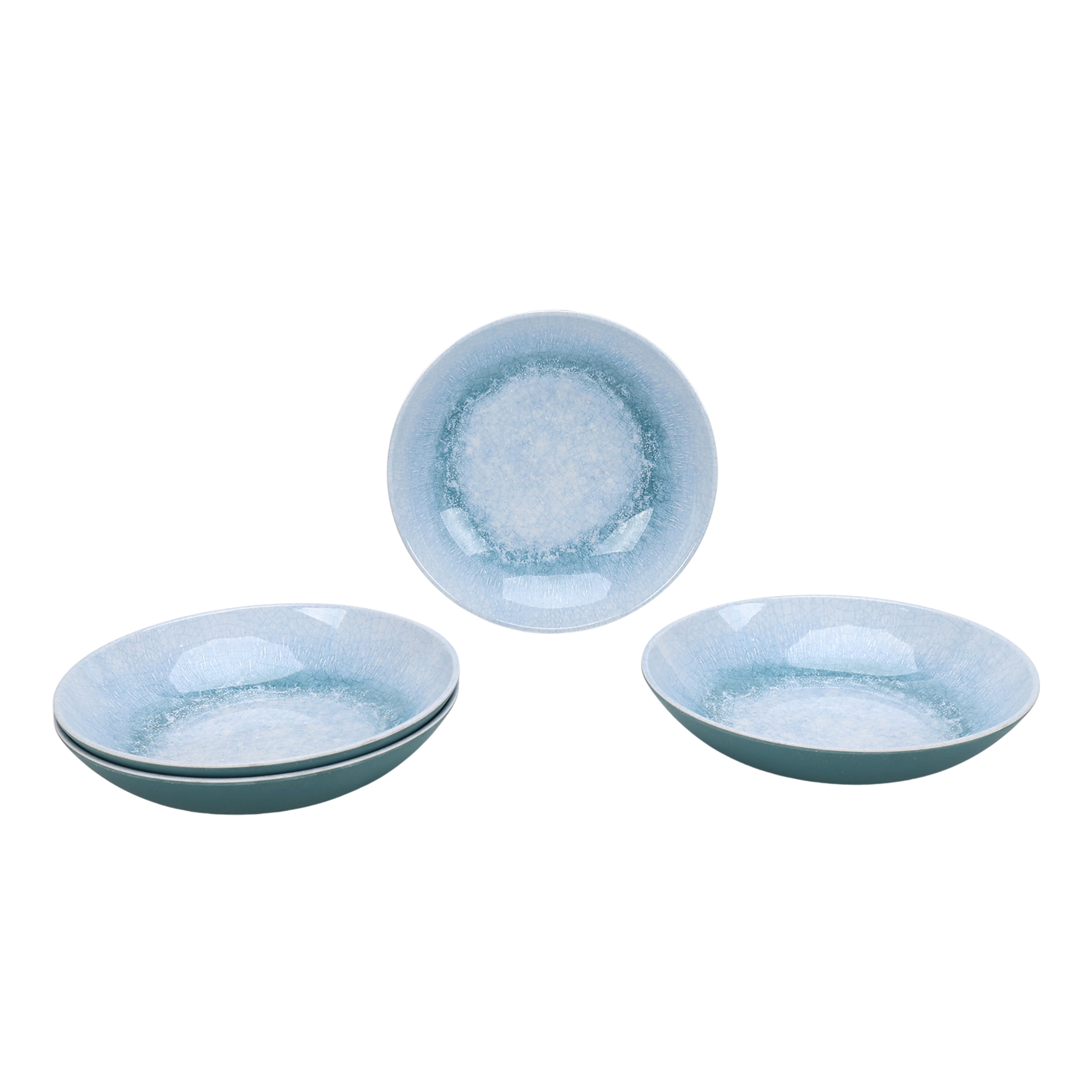 (2 pack) Better Homes & Gardens 4-Pack Reactive Dinner Bowls, Blue
