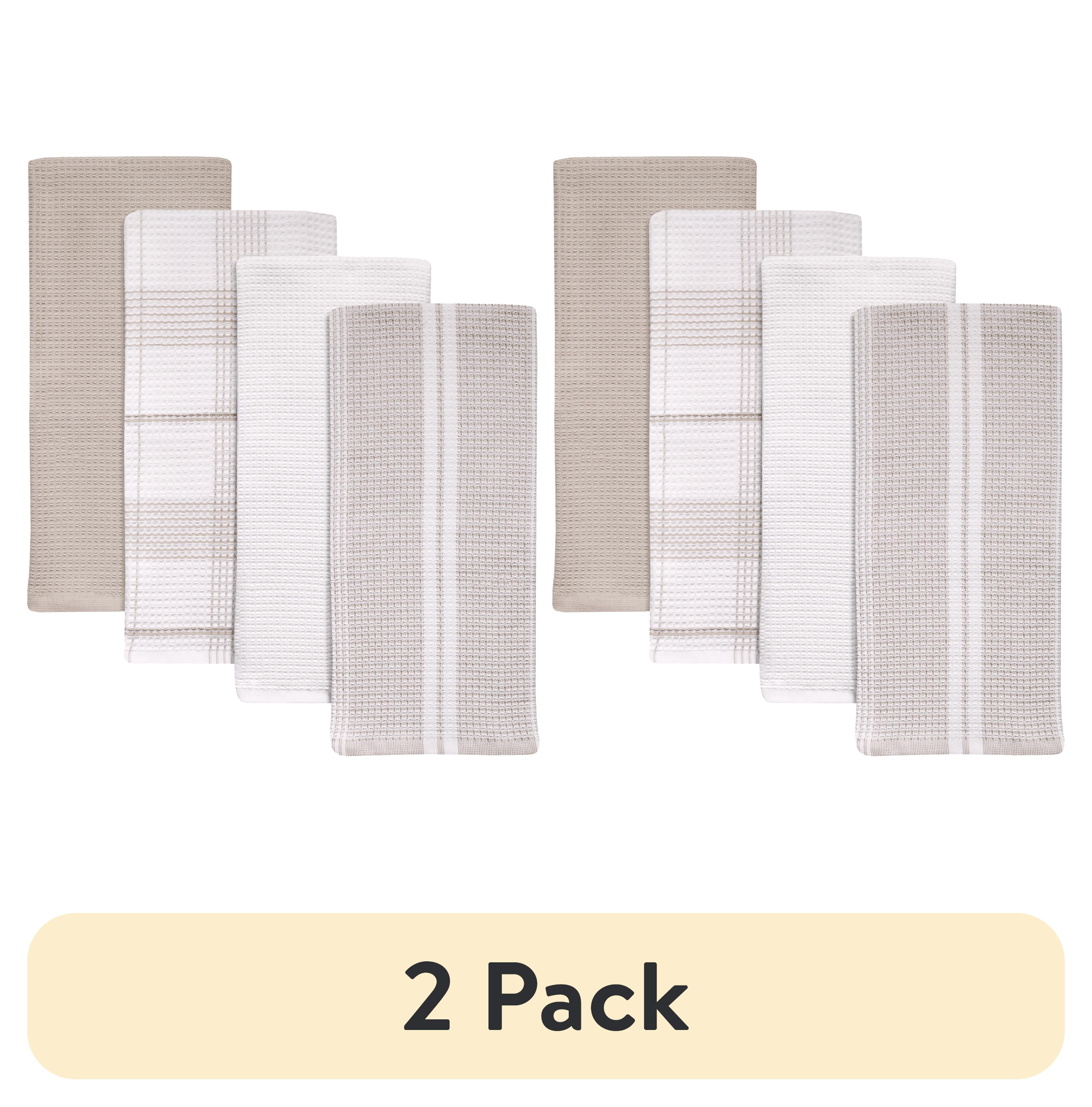 (2 pack) Better Homes & Gardens Papyrus Beige Waffle Kitchen Towel, 4-Piece - Walmart.com