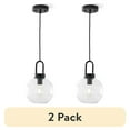 thumbnail interactive-video image 1 of (2 pack) Better Homes & Gardens 59” Black Pendant Ceiling Light, Metal Base Glass Shade, LED Bulb Included, 1 of 14