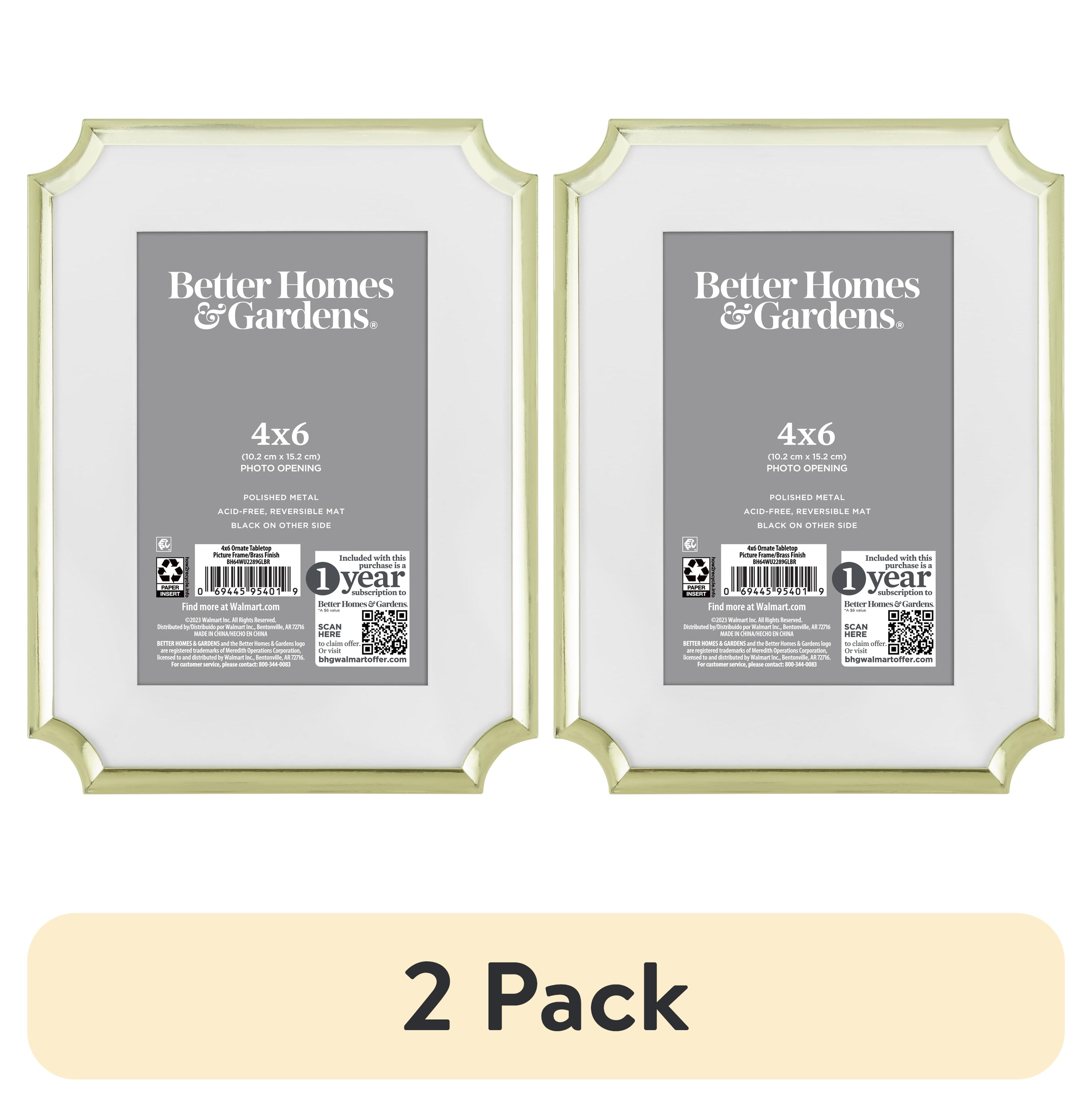 (2 pack) Better Homes & Gardens – 4x6 Picture Frame – Gold Ornate Matted Tabletop Photo Frame
