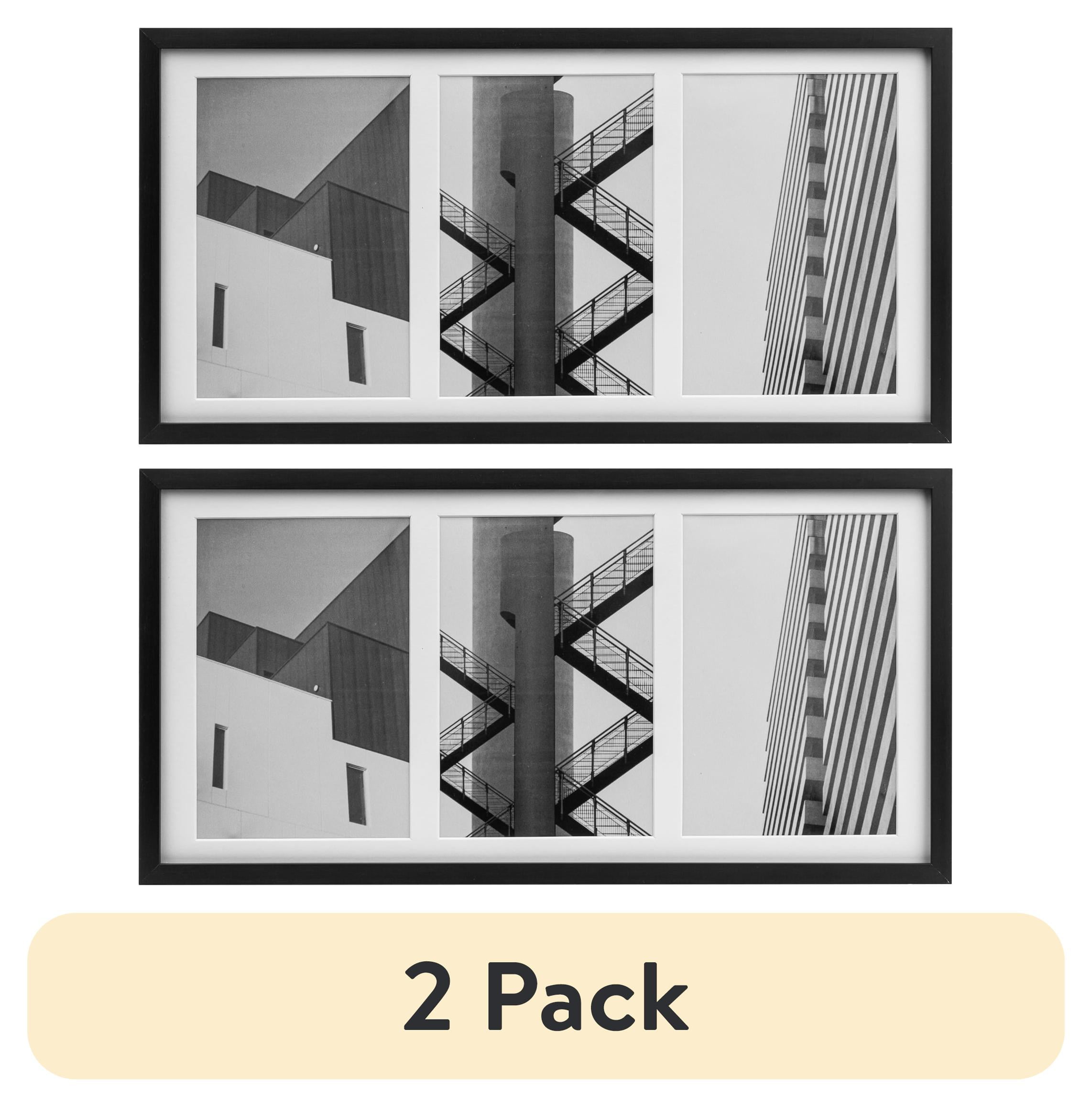 (2 pack) Better Homes & Gardens – 4x6 Picture Frame – Black 3 Photo Wall Frame